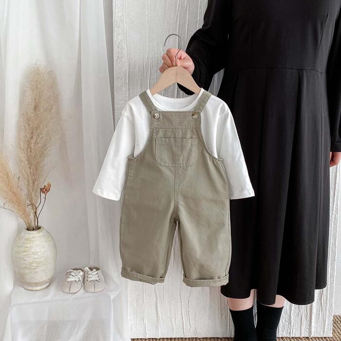 sunlightの【店長おすすめ】オーバーオール パンツ カジュアル デニム ロングパンツ こども KIDS 子供服 ジーンズ デニム オールインワン パンツ サロペット 無地 カジュアル 女の子 男の子 80cm 90cm 100cm 110cm 120cm 130cm デニムサロペット ベビー ジュニア｜アングル2