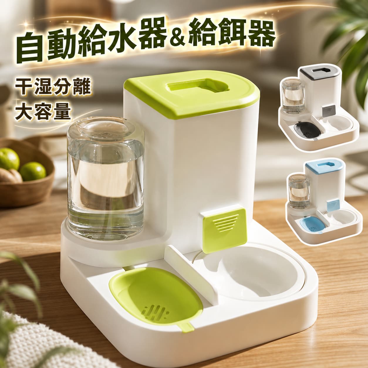 【店長おすすめ】自動 大容量 1L/2.2L 重力式 給餌器 給水器 水やり機 電池不要 自動給餌器 猫 自動給水器 電気不要 猫 犬 ペット給餌器