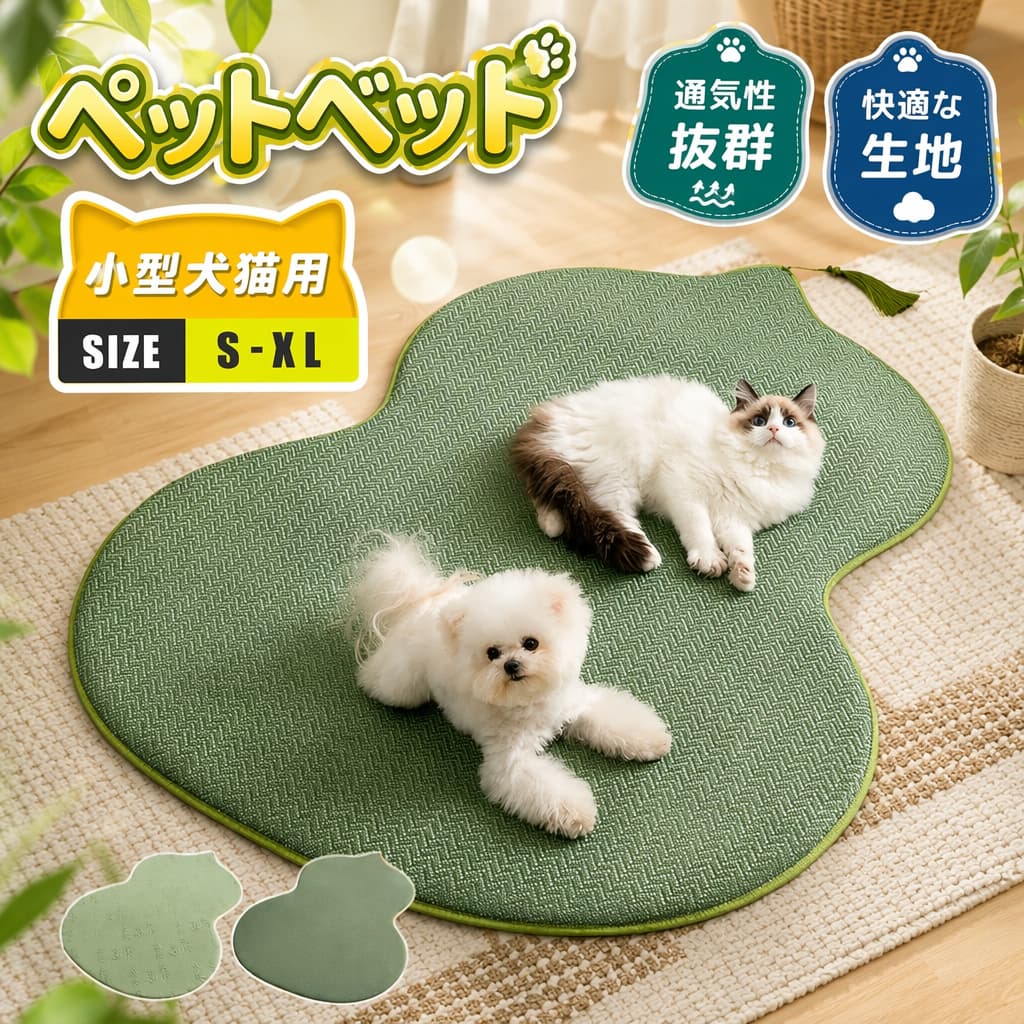 クッション フリンジ付き 犬 猫 ひんやりマット クール ペットマット 畳 冷感 夏用…