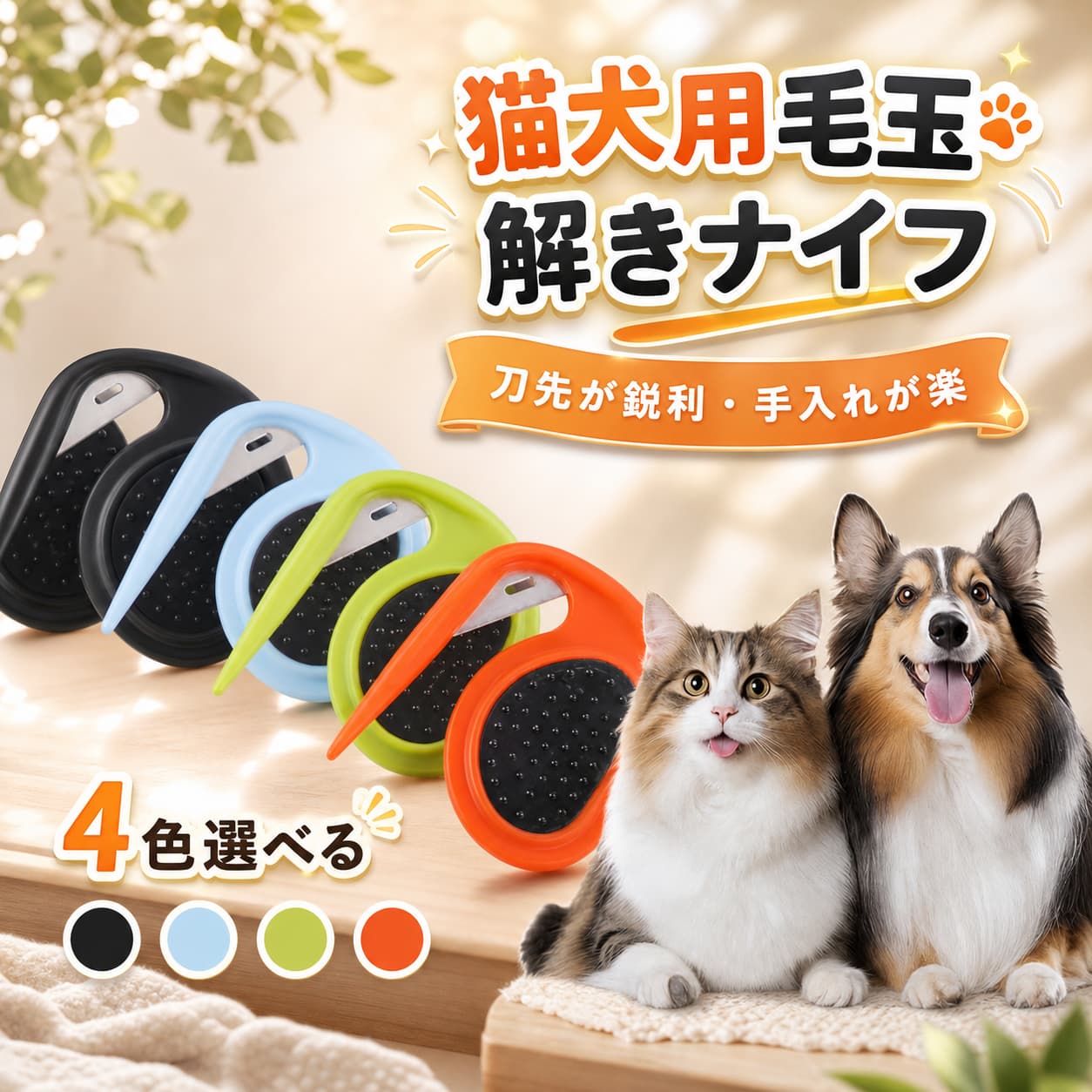 【店長おすすめ】カッター 猫 毛玉取り くし 猫用 毛玉 もつれ 簡単 安全設計 犬 犬用バリカン 猫バリカン ペット結び目コーム ペットグルーミングブラシ 毛玉カッター 痛くない 猫 毛玉カッター 犬用 毛皮保護
