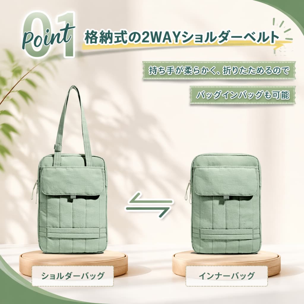 【店長おすすめ】パソコンケース PCバッグ 縦型 2WAY パソコンバッグ PC対応 PCケース 肩掛けバッグ 収納 軽量 軽い かわいい ショルダー キルティング オフィス 通勤 通学 ガジェット 韓国 北欧 13インチ 14 15.6インチ おしゃれ タブレット パソコンバッグ thoradia-10130651 sunlight サンプル画像2