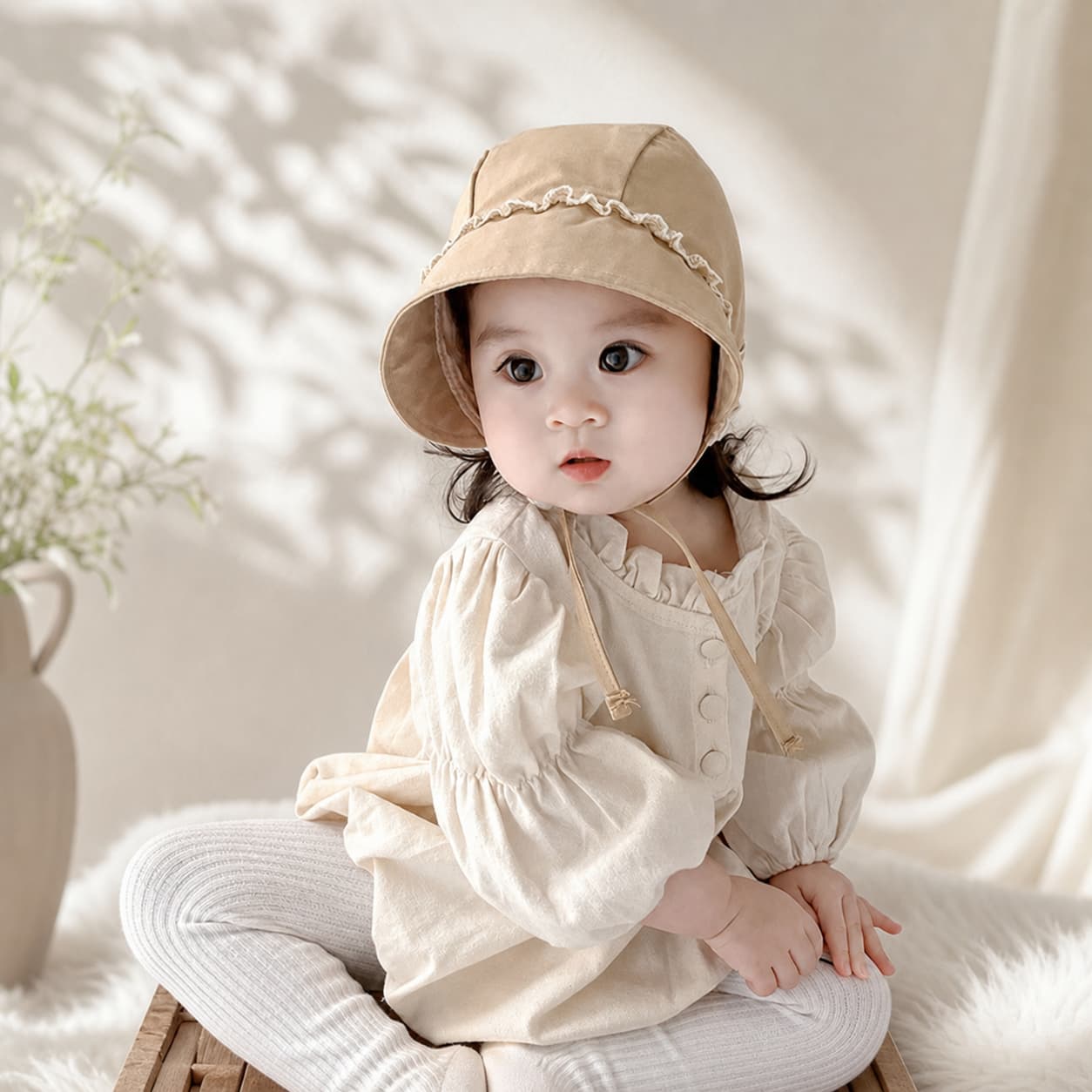 【期間限定1940円→1746円】ベビー 帽子 ボンネット 赤ちゃん ナチュラル UVカット ...