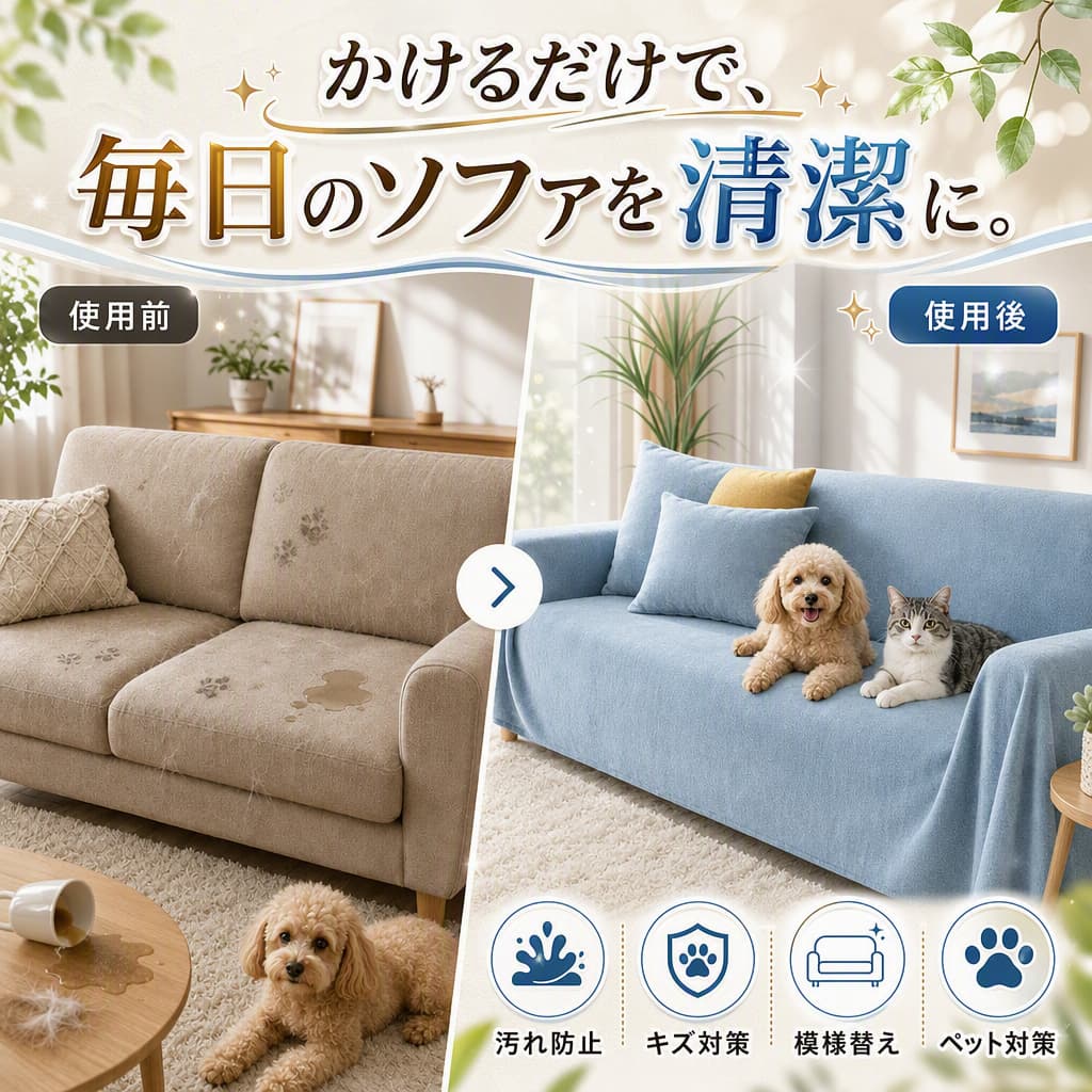 【店長おすすめ】ソファーカバー かけるだけ ズレない 防水 撥水 ペット用 肘無し ソファーパッド 滑り止め 洗える 洗濯機OK 犬 猫 爪とぎ対策 汚れ防止 抜け毛対策 ソファーシート 長方形 大判 北欧 オールシーズン 1人掛け 2人掛け 3人掛け 4人掛け 肘あり マルチカバー thoradia-10131376 sunlight サンプル画像3