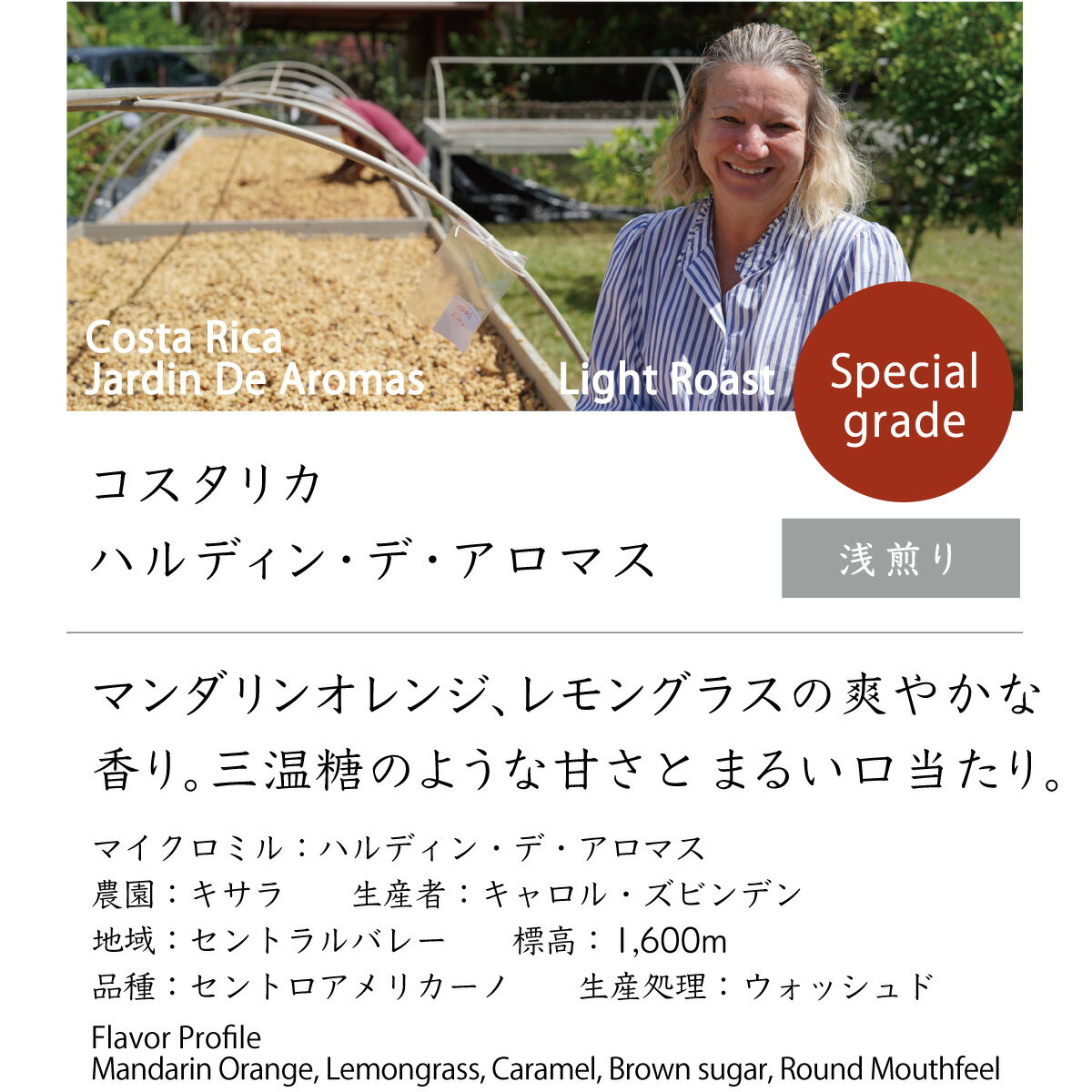 コスタリカハルディン・デ・アロマス浅煎り