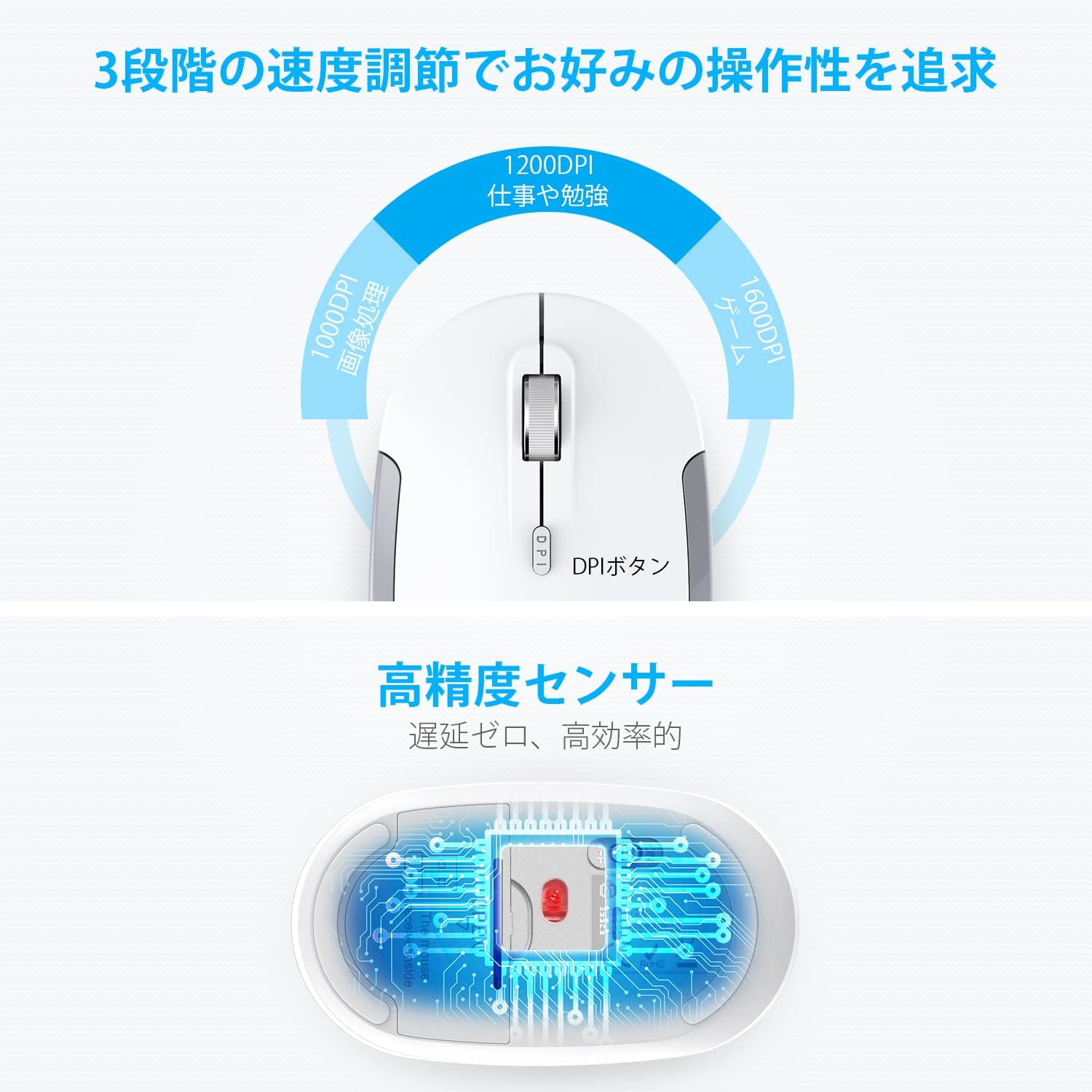 【iClever公式】 iClever ワイヤレスマウス GMN41S 国内正規品 2.4GHz接続 DPI調節可能 ガジェット テレワーク thousandshores-10000542 サウザンドショアス楽天市場店 サンプル画像3