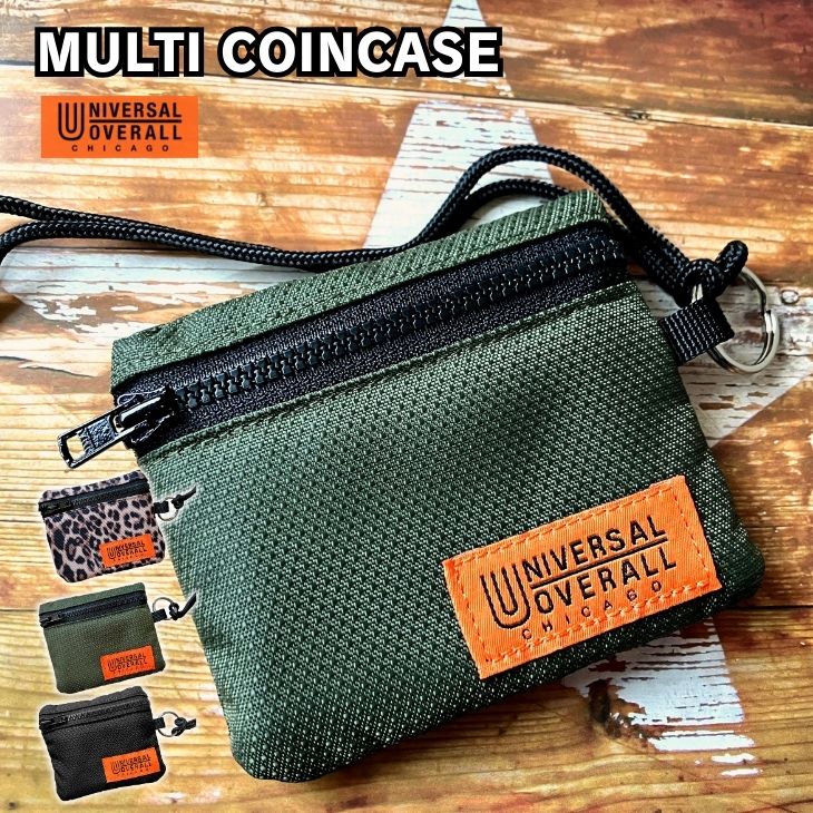 UNIVERSAL OVERALL ストラップ付き ポーチ ミニ財布 ユニバーサルオーバーオール マルチ コインケース ..