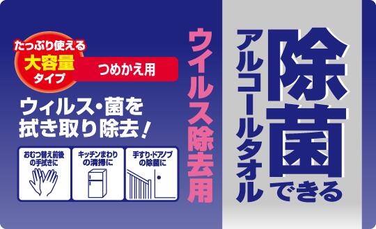 エリエール除菌できるアルコールタオル　ウイルス除去用　大容量つめかえ用320枚