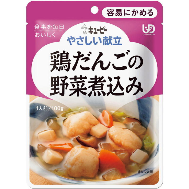 ■内容量／100g ■原材料／ 原材料名：野菜（じゃがいも（国産）、たまねぎ、にんじん）、牛肉、しょうゆ、砂糖、米発酵調味料、植物油脂、かつお節エキス、ソテーオニオン、ポーク・チキンエキス、こんぶエキスパウダー／増粘剤（加工でん粉、キサンタンガム）、調味料（アミノ酸等）、（一部に小麦・牛肉・大豆・鶏肉・豚肉を含む） 　　 ［キユーピー］固いものが少し食べにくい方に！電子レンジやお湯で温めるだけで簡単に調理ができる！ 牛肉、じゃがいも、玉ねぎ、にんじんをほどよい甘さで煮込み、上品に仕上げました。