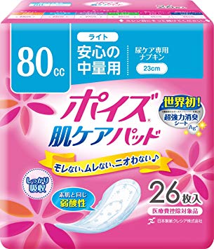 80cc吸収ポイズ肌ケアパッド　女性用