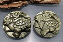 龍亀（ロングイ） ゴールデンオブシディアン 1個 彫刻 カービング（穴あき）お守り石 メキシコ産