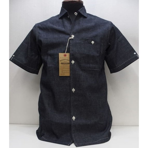【2021春夏 新作】WAREHOUSE(ウエアハウス)[Lot.3091 S/S OPEN COLLAR SHIRTS-Navy]Lot 3091 S/S OPEN COLLAR SHIRTS 杢シャンブレー ワークシャツ オープンカラー 半袖シャツ 日本製