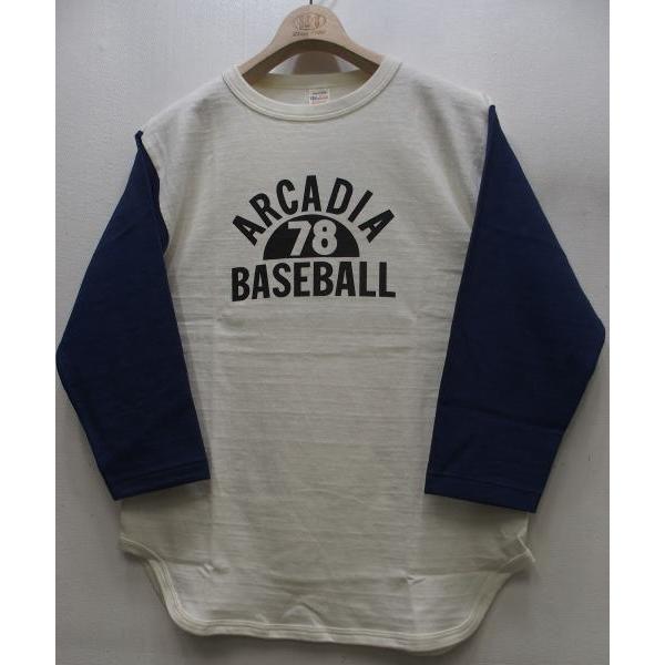 2023 WAREHOUSE(ϥ)Baseball Three-Quarter Sleeve Tee [Lot.4800 ARCADIA-CreamNavy]Lot 4800 7ʬµ ١ܡT ARCADIA Ԥ 