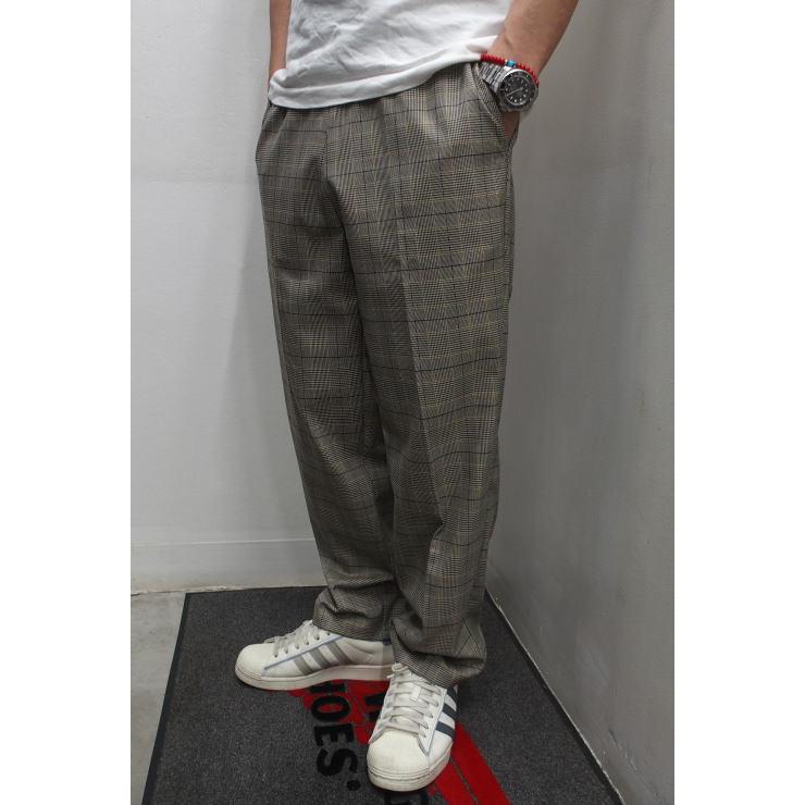 乐天商城 - 【2023秋冬 新作】Soglia(ソリア)[Center Press Serge Pants/Beige Check] soglia ソリア センタープレス サージ パンツ イージーパンツ 日本製