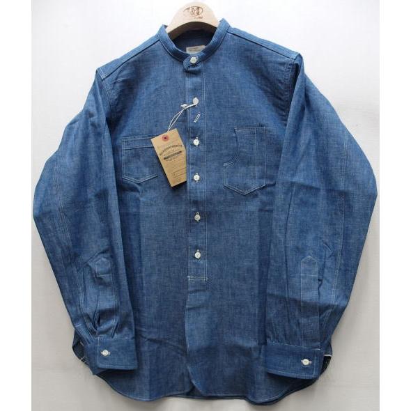 【2024秋冬 新作】WAREHOUSE(ウエアハウス) [Lot.3046 STAND COLLAR CHAMBRAY SHIRTS]Lot 3046 STAND COLLAR CHAMBRAY SHIRTS ワークシャツ シャンブレーシャツ スタンドカラー バンドカラー NON WASH 日本製