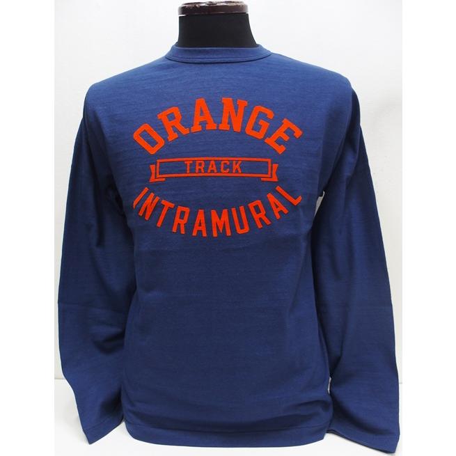 乐天商城 - 【2026春夏 入荷】WAREHOUSE(ウエアハウス)[Lot.5906 Long Sleeves Tee/ORANGE-Navy]Lot 5906 長袖クルーネックT ORANGE 日本製