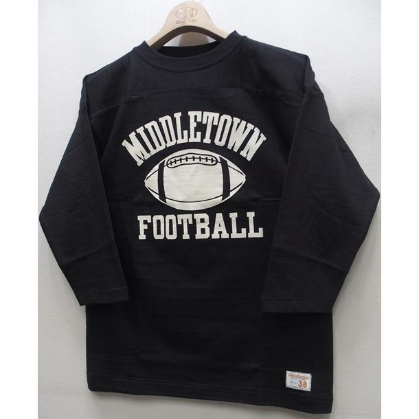 【2026春夏 新作】WAREHOUSE(ウエアハウス) Lot.4063 3/4 Sleeve Football Tee/MIDDLETOWN-Smicro Black Lot 4063 7分袖フットボールT MIDDLETOWN 日本製