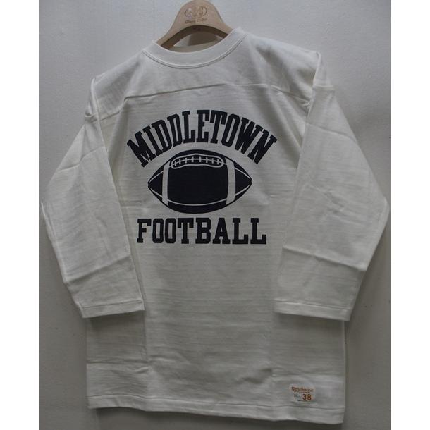 【2026春夏 新作】WAREHOUSE(ウエアハウス)[Lot.4063 3/4 Sleeve Football Tee/MIDDLETOWN-Off White]Lot 4063 7分袖フットボールT MIDDLETOWN 日本製