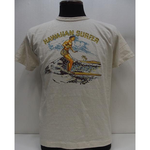 乐天商城 - 【2026春夏 新作】WAREHOUSE(ウエアハウス)[Lot.4064 2ND-HAND HAWAIIAN SURFER/Cream]Lot 4064 HAWAIIAN SURFER セカンドハンド セコハン プリント Tシャツ 日本製