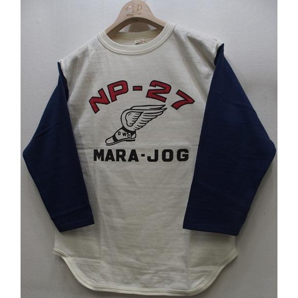 乐天商城 - 【2026春夏 入荷】WAREHOUSE(ウエアハウス)Baseball Three-Quarter Sleeve Tee [Lot.4800 NP-27-Cream×Navy]Lot 4800 7分袖ベースボールT NP-27 ローゲージ編み 日本製