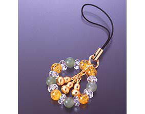 ラッキーひょうたん宝石ストラップ [ ストラップ 天然石 白水晶 爆裂黄水晶 クリア グリーン イエロー アベンチュリン 願望成就 金運 ストレス解消 財運 パワーストーン 開運 邪気払い 御守り お守り スマホ 携帯 チャーム 日本製 ]