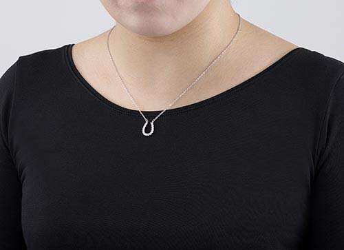 煌きの　キュービックジルコニア馬蹄 磁気ネックレス [ ネックレス キュービックジルコニア レディース おしゃれ エレガント 磁気 肩こり 首コリ 健康促進 ]