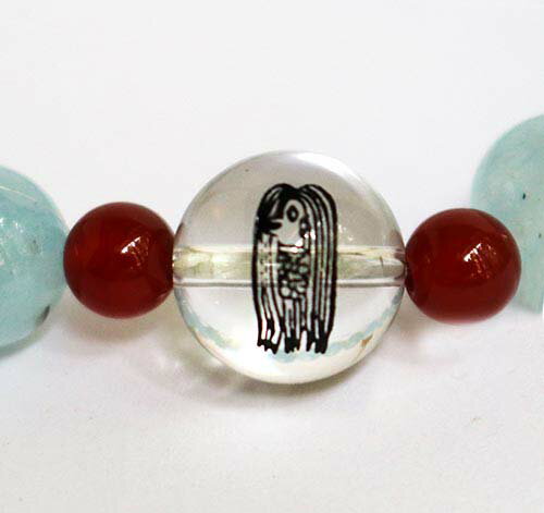 アマビエ・アクアマリン [ パワーストーンブレスレット アクアマリン アマビエグッズ アマビエ 天然石パワーストーン 天然石ブレスレット 開運 開運アクセサリー 巾着袋付き メンズブレス レディースブレス ギフト プレゼント 送料無料 ]