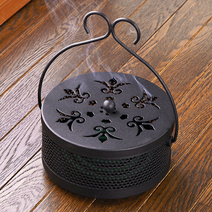 蚊取り線香入れ　蚊取り線香ホルダー 吊り下げ おしゃれ 可愛い 蓋つき 洗える 安心 安全 スチール製　熱くならない 灰が飛び散りにくい ベランダ 縁側 玄関