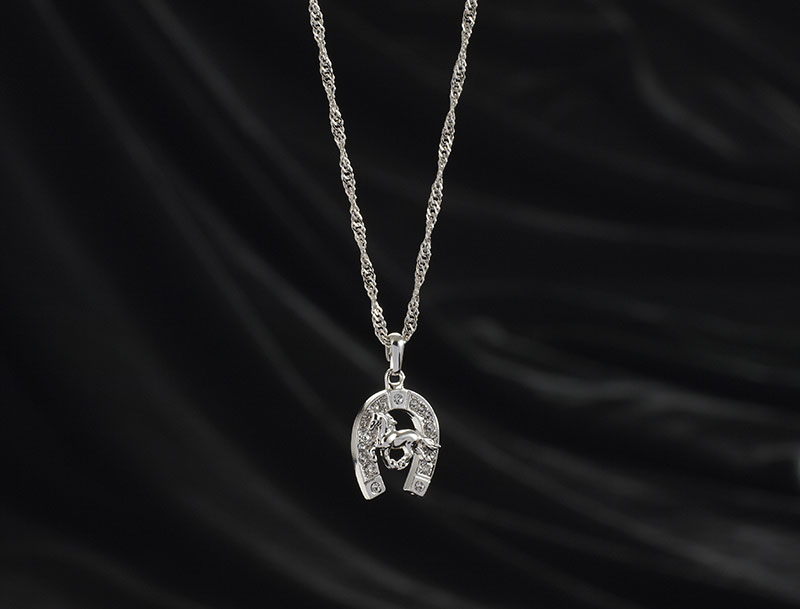 最短翌日配達 駿馬&蹄鉄スクリュー磁気ネックレス