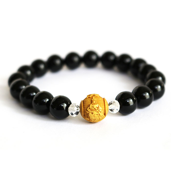 ＼7/25迄!!クーポンで最大2000円OFF／学問の神様・菅原道真公　ブレスレット パワーストーン パワーストーンアクセサリー オニキス 天神様 柘植玉 お守り ストレス緩和 願望成就 水晶 ギフト 贈り物のサムネイル