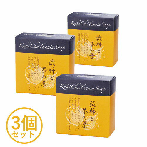 Rakuten - 【3個セット】カキチャタンニンソープ [ せっけん 石けん カテキン 天然成分 固形 コラーゲン ヒアルロン酸 皮脂 毛穴汚れ 合成着色料不使用 美肌 スキンケア ギフト プレゼント 加齢臭対策 国産 国内産 日本製 ]