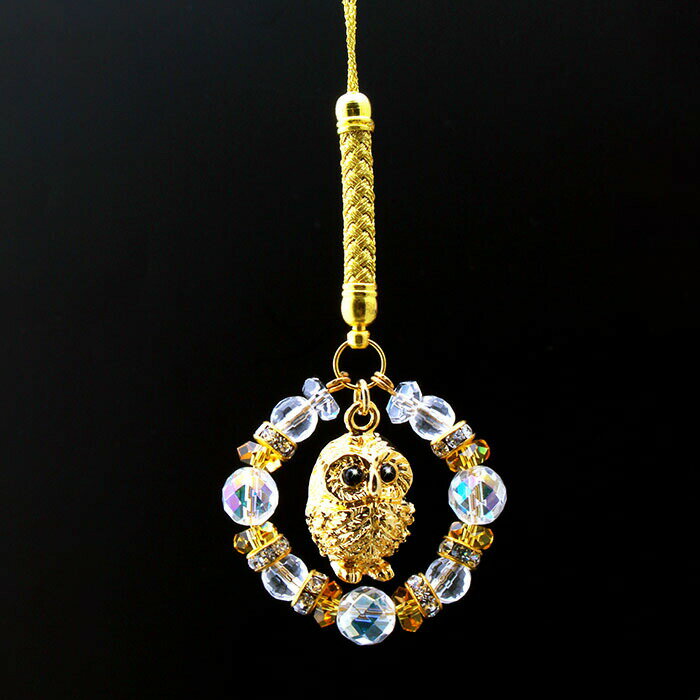 \11/27迄!!ブラックフライデー最大2000OFF/幸福を運ぶ鳥 ふくろうストラップ パワーストーン 天然石 ストラップ スマホ 携帯 開運 水晶 お守り ...