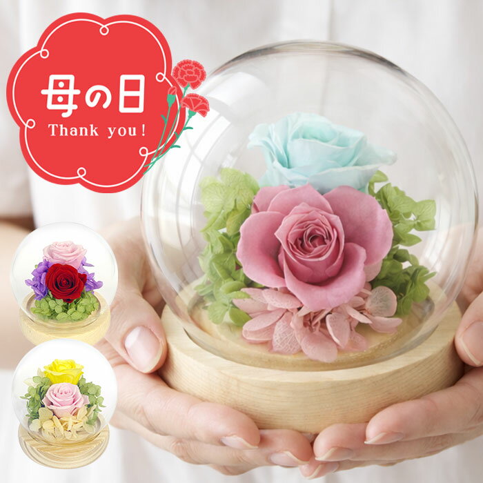 乐天商城 - ＼母の日 早割ポイント5倍／ 母の日 プリザーブドフラワー 小さい 花 ガラスドーム ミニ 水やり不要 長持ち 枯れない花 インテリア 小さめ おしゃれ 高級感 ギフト 母の日 誕生日 結婚祝い 退職祝い 卒業祝い お見舞い 花 プレゼント 贈る