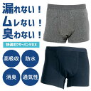 即納 尿漏れパンツ 男性用 ちょい漏れ ボクサーパンツ 軽失禁 失禁パンツ トランクス 前開き メンズ ネイビー グレー M/L/LL