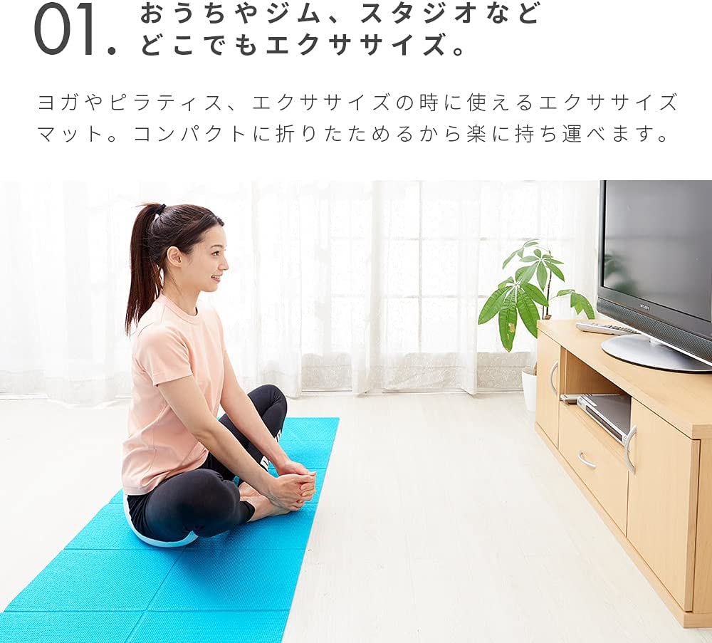 ヨガマット 折りたたみ 60×170cm 厚手 極厚 6mm ヨガ ピラティス たためるエクササ...