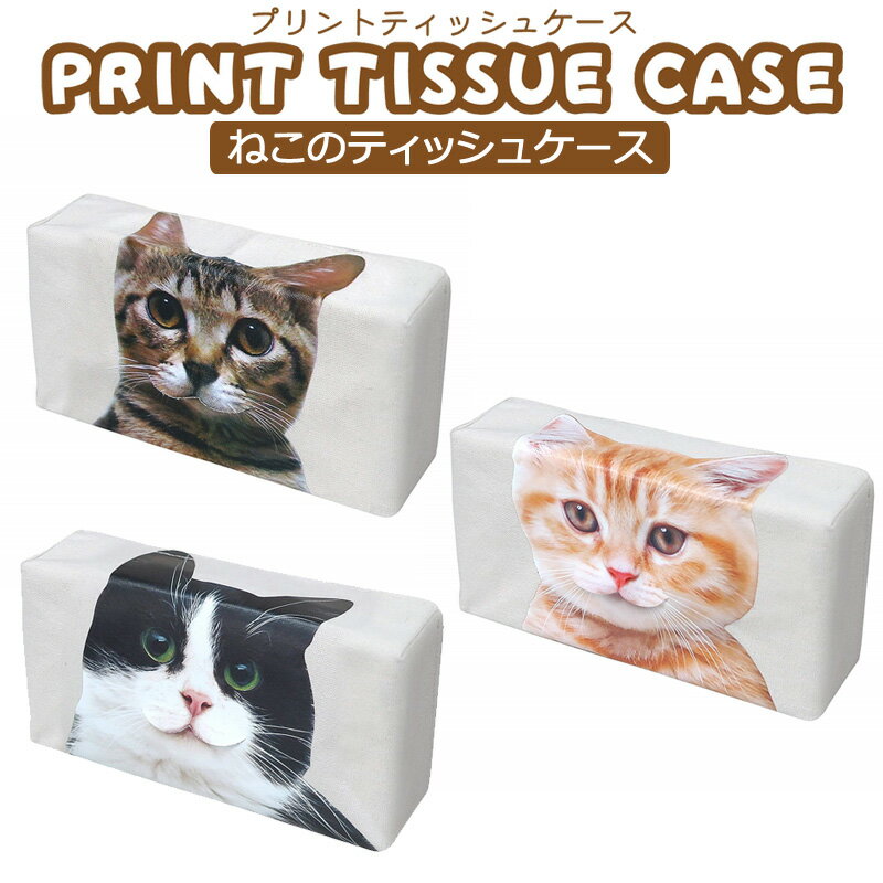 ねこのティッシュケース 明邦 〈 ティッシュケース ボックスティッシュケース 猫 プリントティッシュケース ファンシーグッズ 〉FM