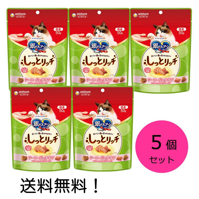 【クーポン利用で最大7％OFF】銀のスプーン おいしい顔が見られるおやつ しっとリッチ シーフード＆チキン 50g 5個セット