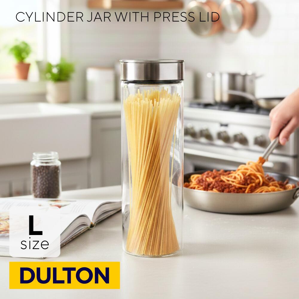 ダルトン / 調味料入れ シリンダー ジャー ウィズ プレス リッド Lサイズ | DULTON CYLINDER JAR WITH PRESS LID K915-1286L | キッチン用品 シンプル キャニスター ガラス容器 キッチン雑貨 ストッカー 保存瓶