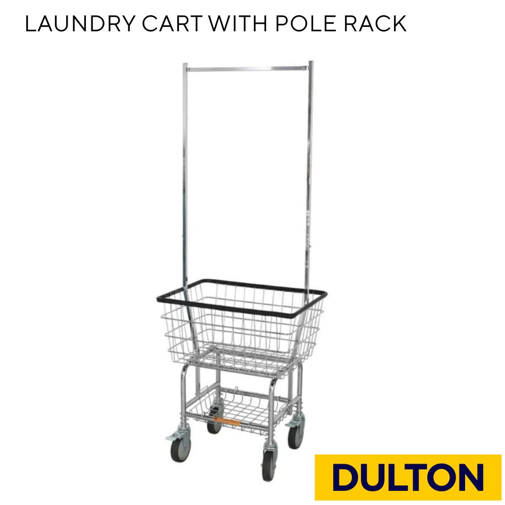 ダルトン / ポールラック ランドリーカート Chrome DULTON LAUNDRY CART WITH POLE RACK H20-0139CR ランドリーバスケット ハンガーラック 室内干し アメリカンスタイル 欧風 アメカジ オシャレ ランドリースペース クローム