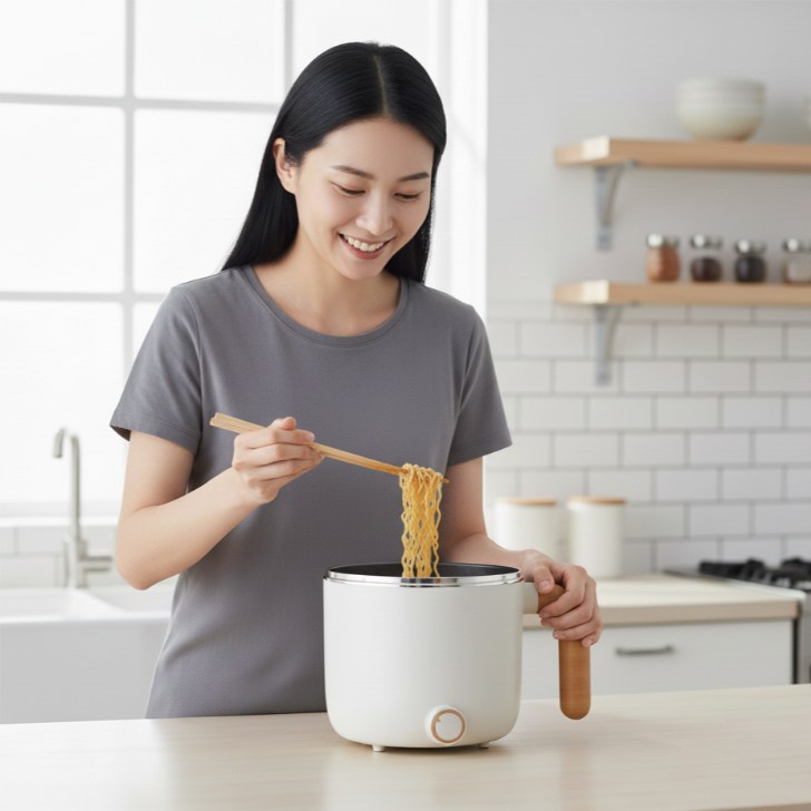 ■商品概要 茹でる・煮る・蒸す・沸かす調理を1台でこなすコンパクトな電気鍋。 【茹でる・煮る・蒸す・沸かす】 1台で複数の調理に使える、おひとり用のコンパクト電気鍋です。 【弱300W・強600W】 料理に合わせて2段階で加熱を切り替えられます。 【蒸しプレート付き】 付属の蒸し籠と卵用蒸し器を使い、蒸し料理にも対応します。 【ステンレス製の内鍋】 内鍋と蒸し籠にステンレスを使用し、ふたは中を確認しやすいガラス製です。 【1人分の食卓に】 少量調理や一人暮らしの食事、卓上での簡単調理に取り入れやすいサイズです。 ■基本仕様 内鍋、蒸し籠：ステンレス ふた：ガラス 本体、卵スタンド：PP ハンドル：PC セット内容：本体、蒸し籠、専用ACアダプター、卵用蒸し器、取扱説明書 電源コード：約1.0m 定格電圧：AC100V、50/60Hz 定格消費電力：弱300W/強600W 保証期間：1年 保証書：有 取扱説明書：有 生産国：中国 ■ご使用上の注意 ※おすすめレシピはあくまでも参考です。 ※商品の色はモニターの具合で実物と若干異なる場合がございます。予めご了承下さい。 ※デザイン、仕様等につきましては、予告なく変更する場合がございます。予めご了承下さい。
