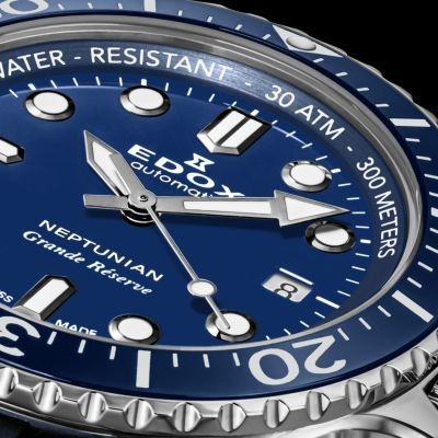 【選べるノベルティ】【60回無金利ローン】EDOX エドックス 日本限定 ネプチュニアン グランデ リザーブ デイト オートマティック 自動巻き 80801-3BUCA-BUIN メンズ 腕時計