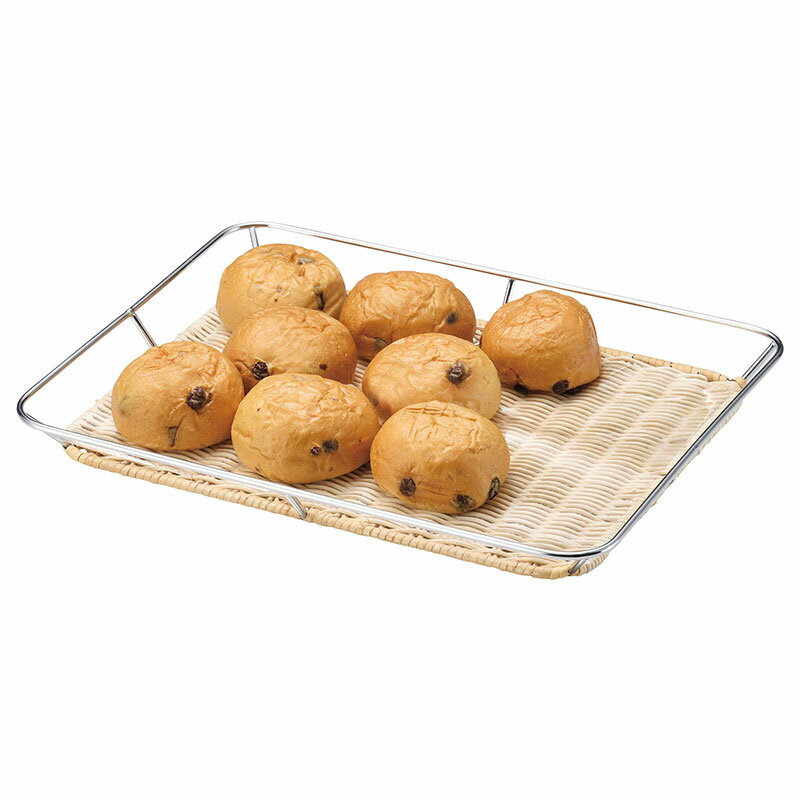 ラタン 枠付き トレイ ハンドメイド バスケット トレー 籐 収納 かご シンプル ナチュラル おしゃれ 北欧 カゴ インテリア 大きい 店舗用 什器 備品 業務用 陳列用 籠 盛りかご パンかご キッチン雑貨 カフェ ベーカリー