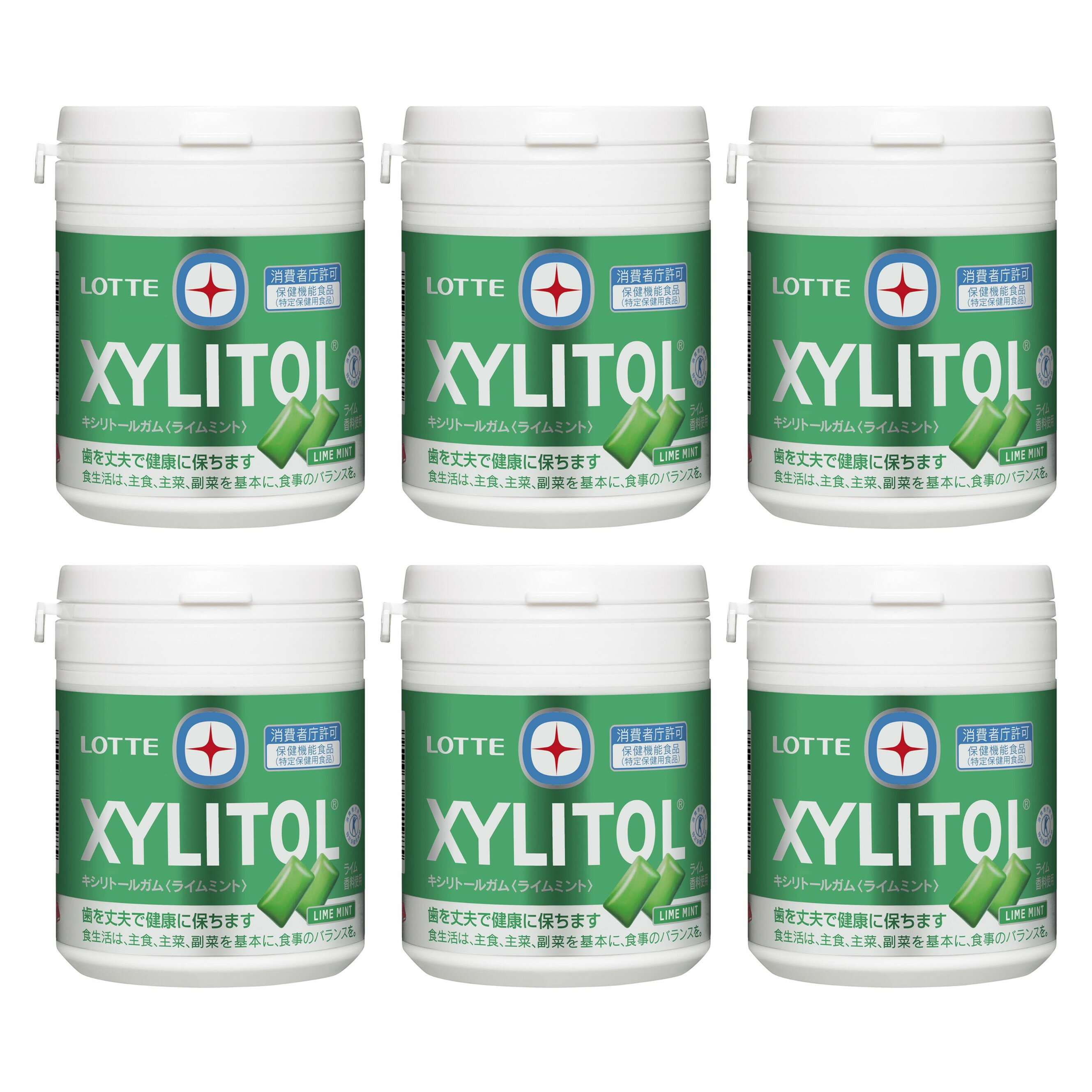 【6個セット】 【即日発送】 ガム＜ライムミント＞ファミリーボトル 133g【賞味期限2026/5/31】 お菓子 特定保健用食品 4903333187560のサムネイル