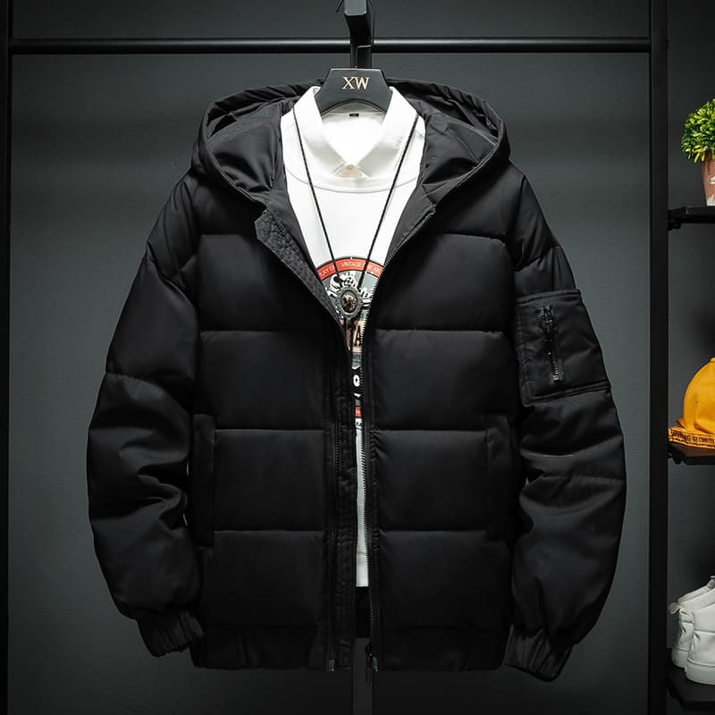 ジャケット メンズ 冬 おしゃれ かっこいい アウター 中綿 ダウン風 ジャンパー 高校生 10代 20代 中学生 韓国 ファッション 黒 ブラック 2403