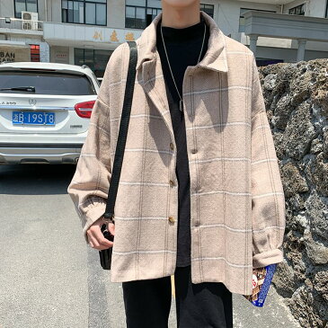 ジャケット メンズ 韓国 ファッション 中学生 高校生 学生 10代 長袖 アウター シャツ チェック おしゃれ ダンス ヒップホップ 3252