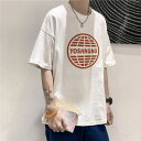 Tシャツ メンズ 半袖 トップス 韓国 プリント 9538