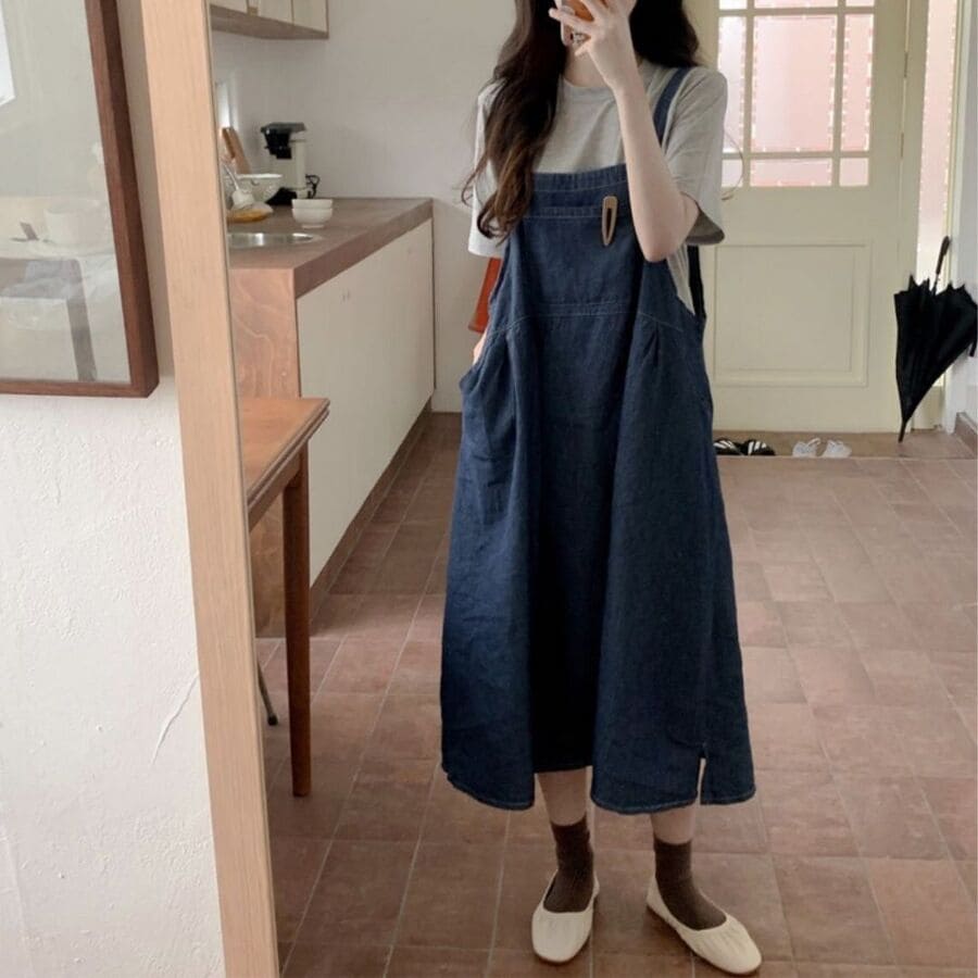 レディース ジャンパー ロング丈 ゆったり サロペットスカートつなぎ 20代 30代 40代 ファッション 11416