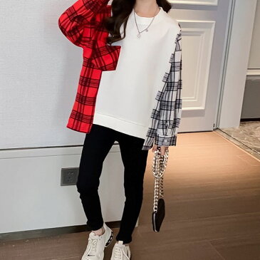 子供服 Tシャツ キッズ 女の子 韓国子ども服 ゆとり 長袖 丸い襟 切り替え トップス おしゃれ スウェット 春秋 ジュニア カジュアル 可愛い 普段着 通学着 2色 9656