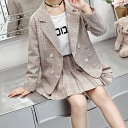 小学生 セットアップ 女の子 子供服 パンツスーツ スカートスーツ キッズ 2点セット 子供スーツ フォーマル チェック柄 入学式 入園式 卒園式 卒業式 七五...
