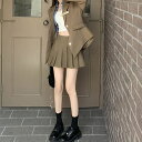 中学生 高校生 レディース ファッション 韓国 セットアップ テーラードジャケット ミニプリーツスカート 制服コーデ 秋春 スカートスーツ 通学 イベント カジ...
