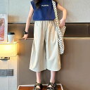 小学生 セットアップ キッズ 女の子 フレンチスリーブカットソー ワイドパンツ 2点セット 半袖 春夏 パンツスーツ リラックス 女の子 カジュアル ダンス ガ...